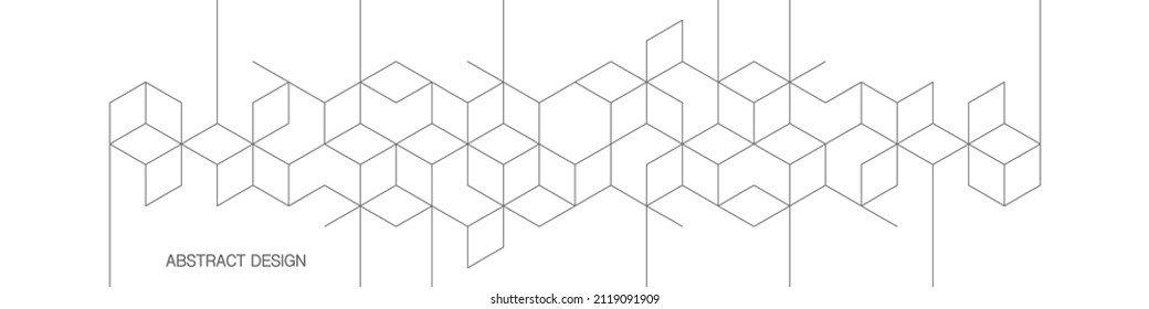 The graphic design element and abstract geometric background with isometric vector blocks for banner template or header - Shutterstock ID 2119091909