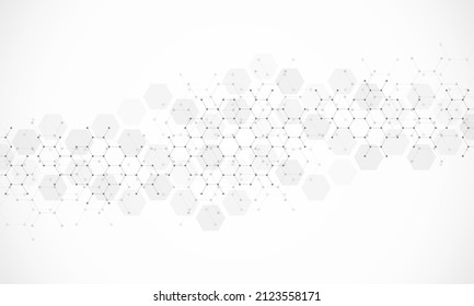 The graphic design element and abstract geometric background with hexagons shape pattern