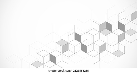 The graphic design element and abstract geometric background with isometric vector blocks