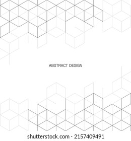 The graphic design element with abstract geometric background and isometric vector blocks