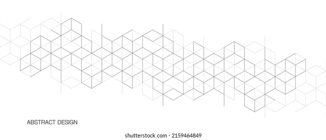 The graphic design element with abstract geometric background and isometric vector blocks
