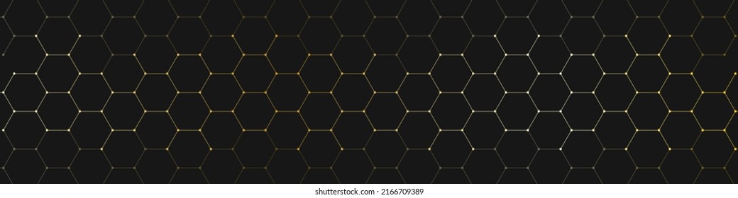 El elemento de diseño gráfico con fondo geométrico abstracto de la forma hexagones dorados para una plantilla de cartel o diseño de cabecera