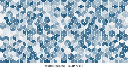 The graphic design element and abstract geometric background with isometric vector blocks for banner template or header