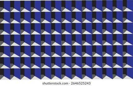 The graphic design element and abstract geometric background with isometric vector blocks for banner template or header.Black mosaic background. Random cubes backdrop.