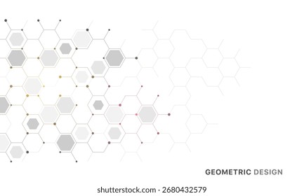 Elemento de design gráfico com fundo geométrico abstrato de padrão hexágono simples