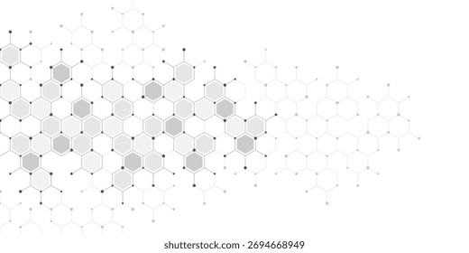 Graphic design element with abstract geometric background of simple hexagon pattern