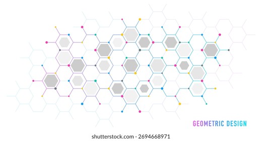 Elemento de design gráfico com fundo geométrico abstrato de padrão hexágono simples