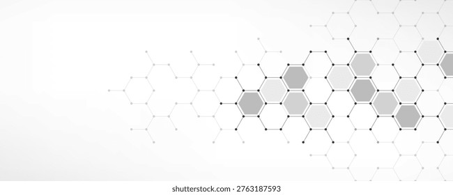 Graphic design element with abstract geometric background of simple hexagon pattern