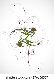 Graphic design element with calligraphic swirls