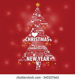 Graphic design element for celebration of Christmas and New Year festival.