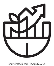 Ein grafisches Gestaltungselement mit einem für Werbung oder Banner geeigneten Umrissschild, das die Expansion und den Erfolg eines Unternehmens symbolisiert.