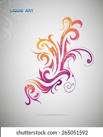 Graphic design element. Floral swirls