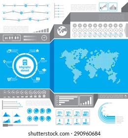 Graphic design element for infographic, world bar percentage vector illustration eps10