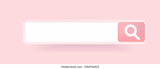 A graphic design element of the search bar. Vector illustration. Mockup of the user interface. In a modern 3d style. A search bar design element.