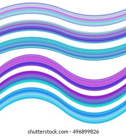 Graphic design element set - blue colorful gradient ribbons