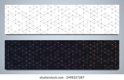 Graphic design element for web page or banner with a geometric pattern of triangle shapes.