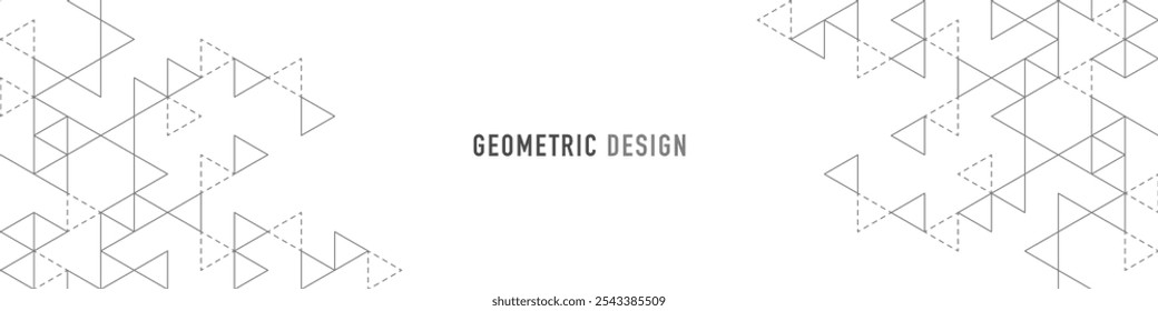 Elemento de Diseño gráfico para página de Web o Anuncio con un patrón geométrico de Formas triangulares.