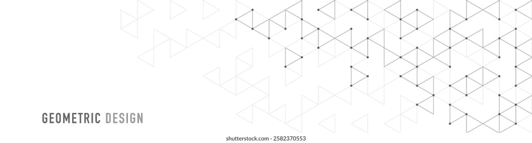 Graphic design element for web page or banner with a geometric pattern of triangle shapes.