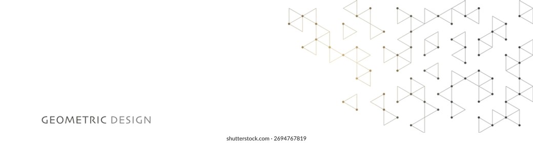 Graphic design element for web page or banner with a geometric pattern of triangle shapes