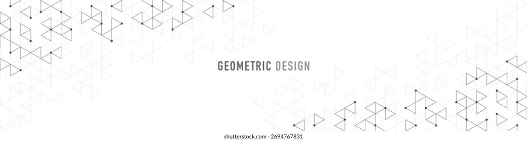Graphic design element for web page or banner with a geometric pattern of triangle shapes