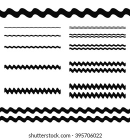Graphic design elements - asymmetrical wave line page divider set