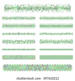 Graphic design elements - green page divider line set