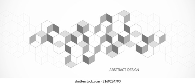 The graphic design elements with isometric shape blocks. Vector illustration of abstract geometric background
