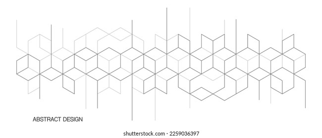 The graphic design elements with isometric shape blocks. Creative vector illustration of abstract geometric background