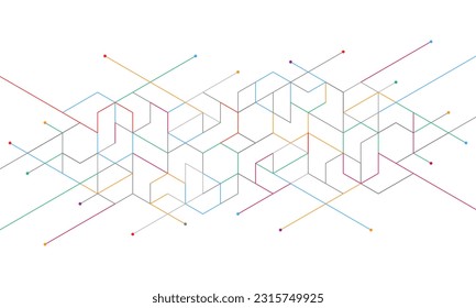 Elementos de diseño gráfico con bloques de forma isométrica. Ilustración vectorial del fondo geométrico abstracto