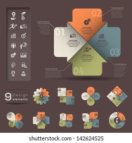 Graphic design Elements with numbers and template for Business / Web / Presentation / Infographic / Print
