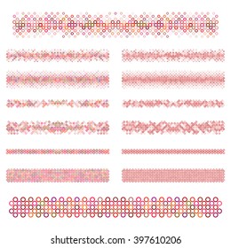 Graphic design elements - red circle design page divider line set