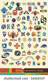 graphic design elements,banners collection, 84 pieces