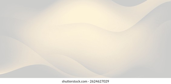 The graphic design emphasizes simplicity and calmness, using light colors such as cream, light gray, and white, with soft curves and textures.