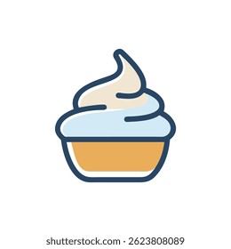 A graphic design emphasizing whipped cream for culinary desserts.