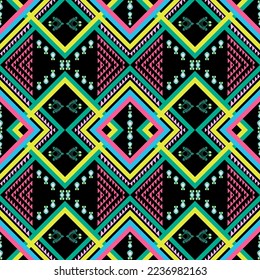 graphic design ethnic pattern, sarong fabric seamless pattern, Background, rug, wallpaper, clothing, wrap, batik, Vector embroidery pattern