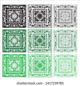 Graphic design, fabric pattern, picture frame, Hand drawn background and Vector
