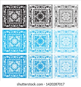 Graphic design, fabric pattern, picture frame, Hand drawn background and Vector