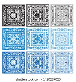 Graphic design, fabric pattern, picture frame, Hand drawn background and Vector
