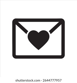 A graphic design featuring a classic envelope with a heart inside. The design is clean and simple, perfect for Valentine's Day, love-themed projects, or romantic correspondence.