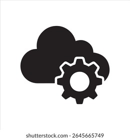 Ein grafisches Design mit einer Wolke mit einer Ausrüstung im Inneren. 