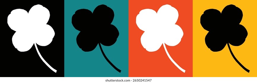 A graphic design featuring four distinct sections. 