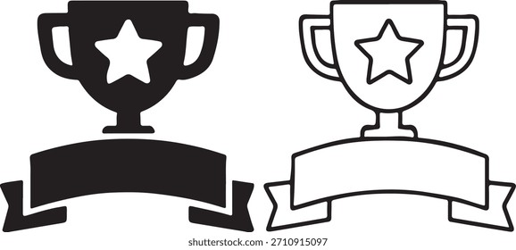 A graphic design featuring a stylized award or trophy, likely representing achievement or success, isolated on white background.