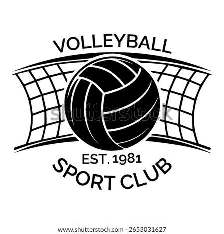 A graphic design featuring a volleyball, net, and text for a sport club.