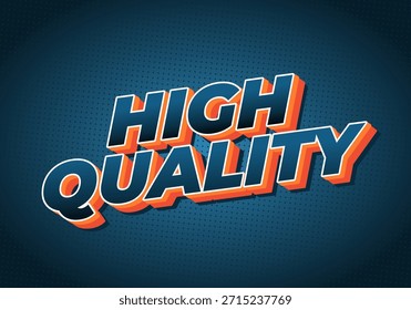Un Diseño gráfico con las palabras de alta calidad en tipografía llamativa y colorida sobre un fondo azul oscuro