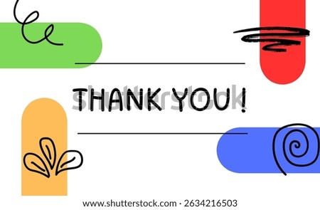 A graphic design featuring the words THANK YOU in bold, sans-serif font. The text is centered on a white background.