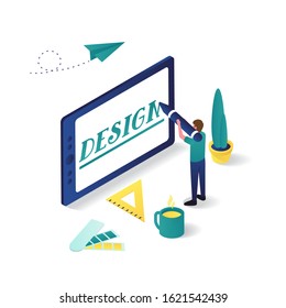 graphic design Flat 3d isometric illustration. perfect for website illustration or apps.