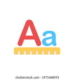 Graphic design flat font size toolbox vector illustration design, this vector is suitable for icons, logos, illustrations, stickers, books, covers, etc.