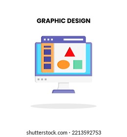 Graphic Design flat icon. Vector Illustration on white background.