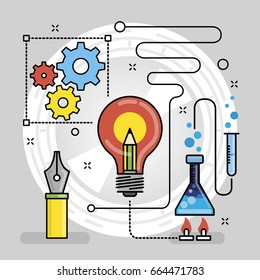 Graphic design. Flat line color images design concept
