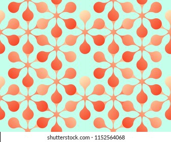 graphic design floral seamless pattern in orange and blue shades